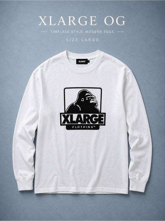 X-Large Other - XLARGE OG Gorilla Logo Long Sleeve T Shirt White Large NWT Streetwear Tee